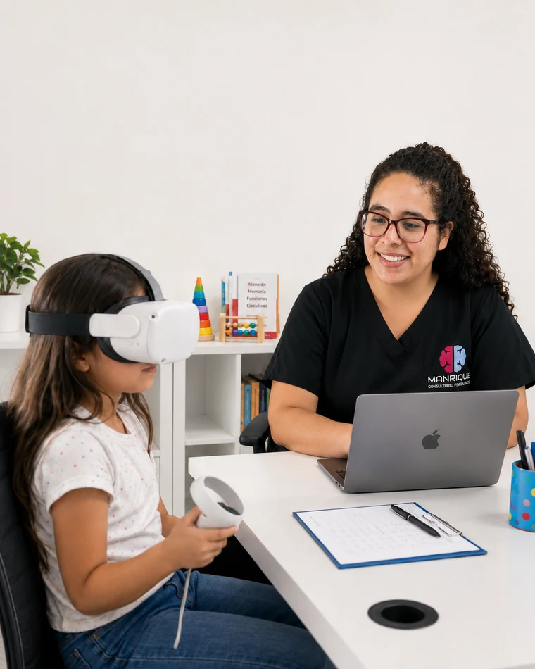 TDAH con Realidad Virtual - sesión con psicólogo del Centro Manrique Abanza